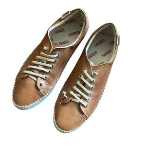 Pikolinos Riola Leather Lace Up Sneaker Shoe Brandy Tan Spain EU 41/US 10-10.5